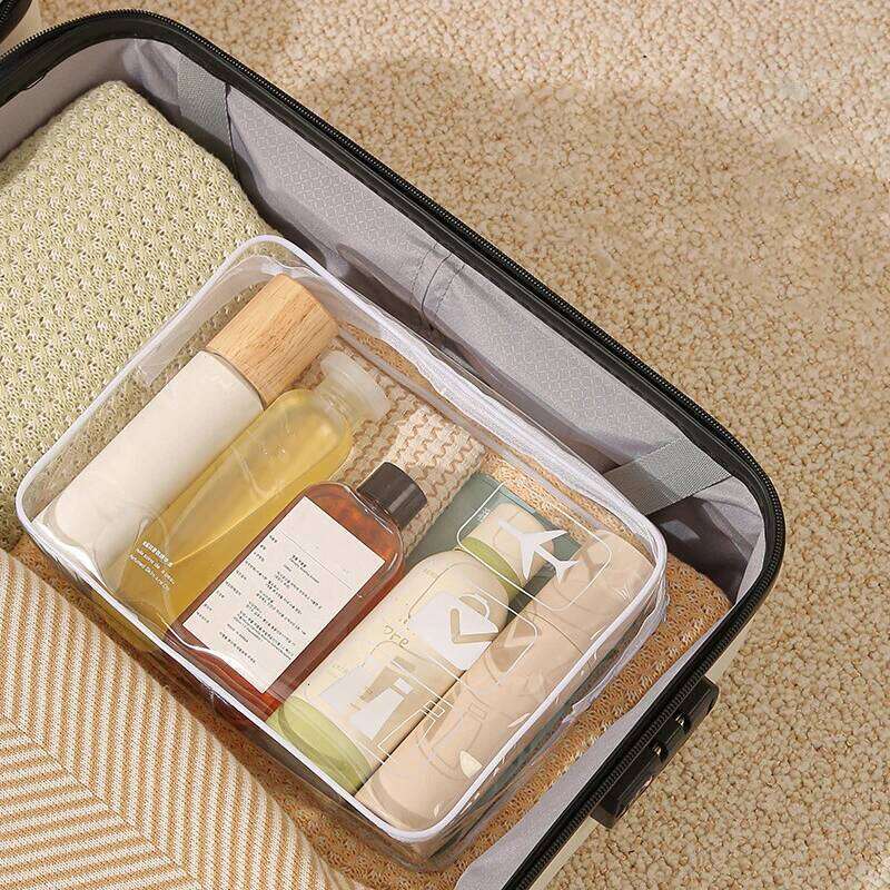 Strong PVC Clear Toiletry Bag with Secure Zipper for Cosmetics and Travel Accessories Y260206