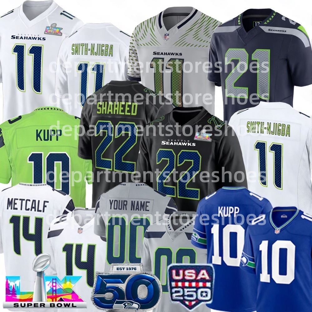 Cooper Kupp Football Super Bowl Seahawkss Jalen Milroe Devon Witherspoon Sam Darnold Byron Murphy II Jaxon Smith-njigba Kenneth Walker Seattle Jersey