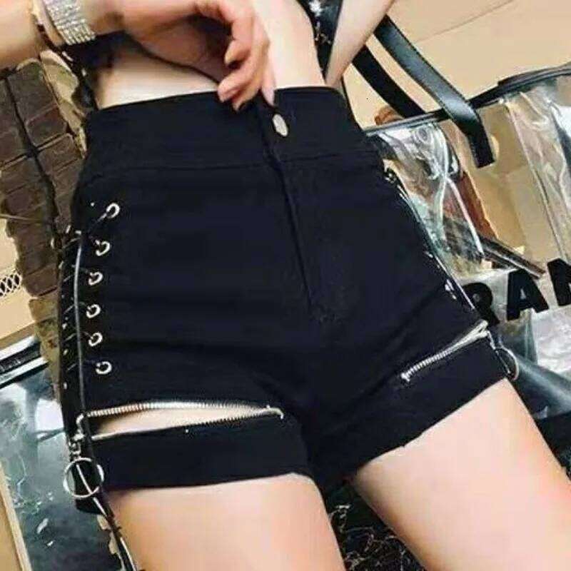 Sexy Punk Zipper Female Short Jeans Pants Summer Classic Fashion Clothing 2025 Outdoor To Wear Women's High Waist Denim Shorts XJ260206