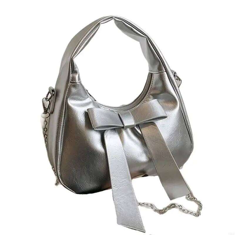 4XFF Leather Satchel Handbags for Women Toted Shoulder Bows Crossbody Bag Purse Y260205