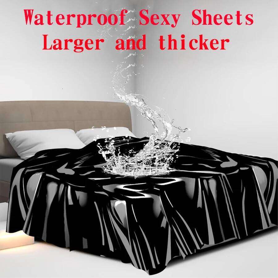 Waterproof Bed Sheet, Black Adult Washable Bedding Protection, Passion Sheets for Couples, Liquid Proof Fitted Mattress Cover XJ260206