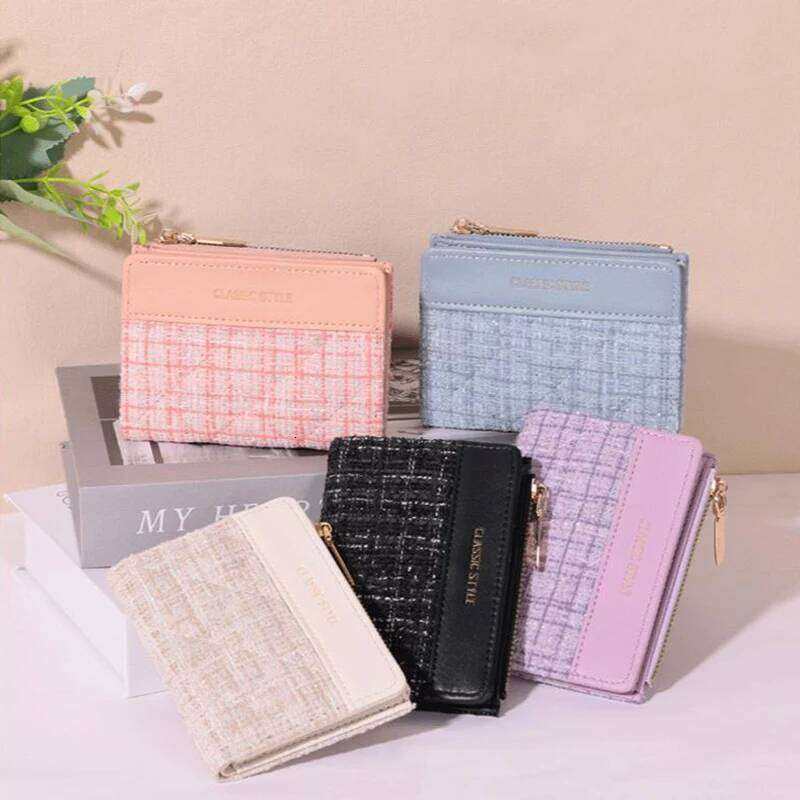 Trendy cute women's small wallet, stylish tassel coin purse, short clutch bag, credit card and cash holder. Y260206