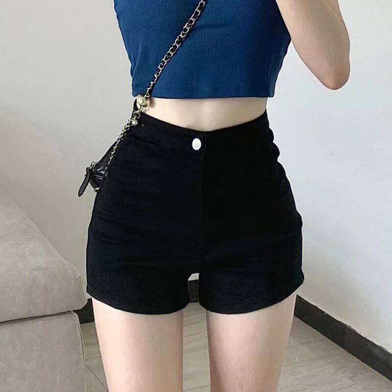 High Waist Denim Women's Elastic Slimming Sexy A- Line Hot Pants Tight Butt Lifting Body Shaping Trendy Shorts XJ260206