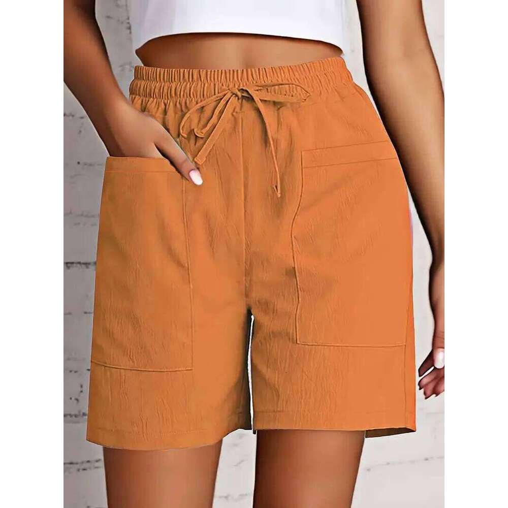 Women's High Waist 4 Inch Summer - Loose Fit Casual with Pockets, Solid Color Bermuda Shorts for Outfits XJ260206