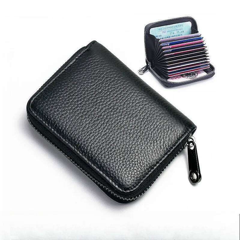Unisex Classic Case 11 Slot Zero Wallet Solid-color Organ Card Bag Anti-theft Brush Coin Purse for Women Y260206