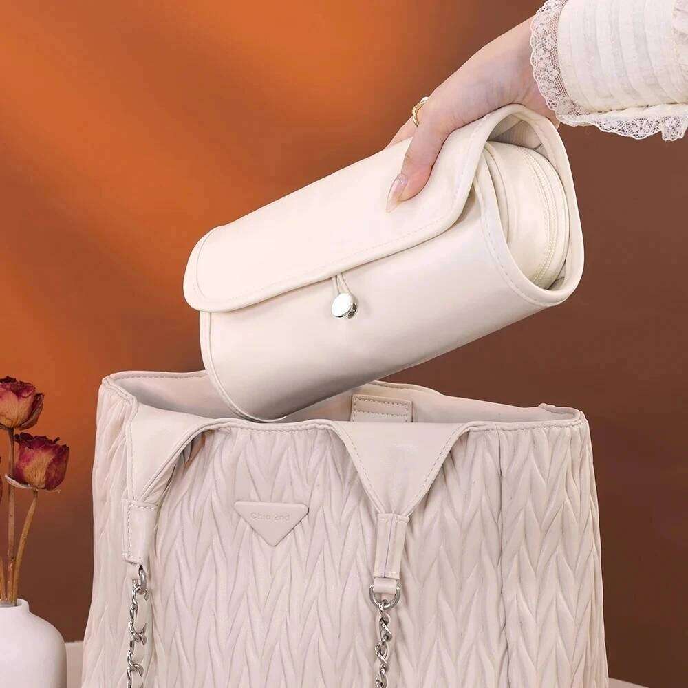 Travel Waterproof Makeup Brush Large Capacity Dust-proof Cosmetic Storage Detachable Folding Toiletries Bag for Women Y260206