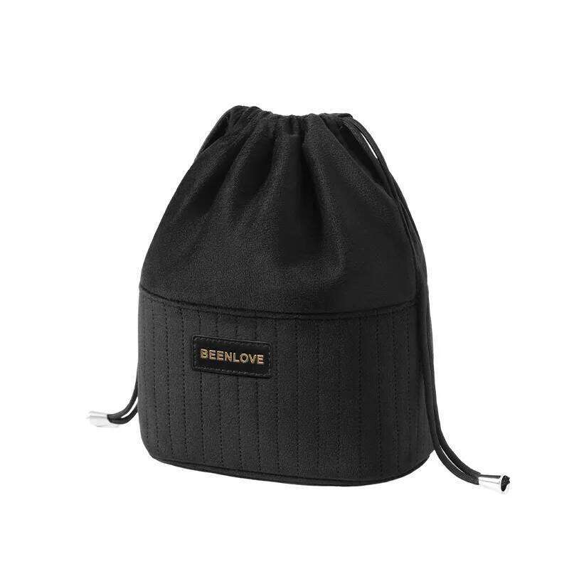 Winter Fall Velvet Drawstring Cosmetic Bag Large Capacity Makeup Organizer Pouch for Brushes Cosmetics Travel Storage Y260206