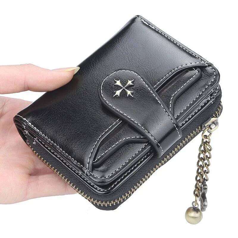 Wallets and Purses PU Leather Money Bag Female Short Hasp Purse Small Coin Card Holders Blue Red Clutch New Women Wallet Y260206