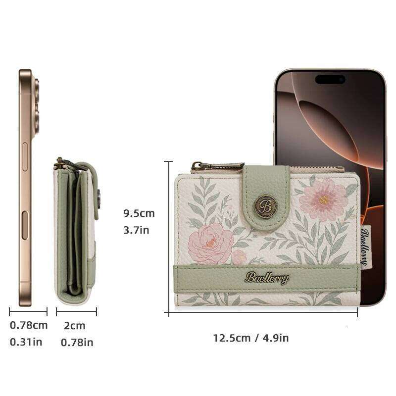 Baellerry New Fashion Women Wallets Floral Print Card & ID Holders Zipper Coin Purses High Quality Small Wallet For Girls Y260206