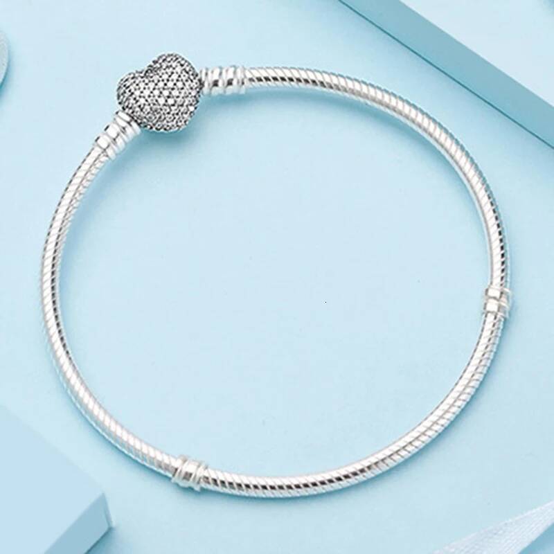 Sterling Silver Color 3mm Snake Chain Bracelets Fit Original Charm Bracelet Bangle Making DIY Jewelry For Women Men Dropshipping