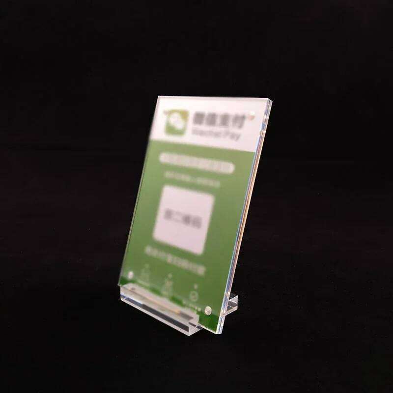 Acrylic Clear Price Tag Clip Sign Card Holder Table Desk Top Menu Display Label Racks Phone Frame Stand For Photos Signs S260205