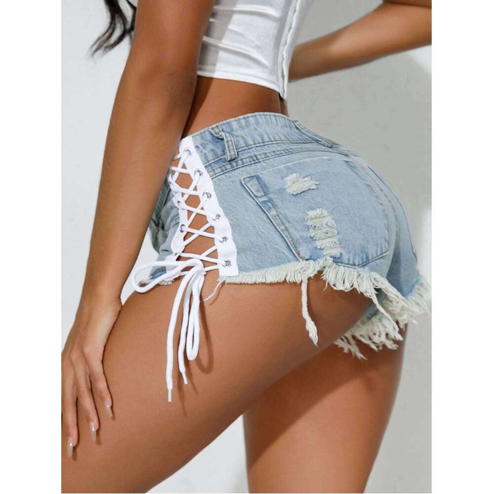Sexy Casual Fashion Hole Denim Women Clothing Summer Mini Jean Booty Shorts Club Party Short Jeans Pole Dance Hot Pants XJ260206