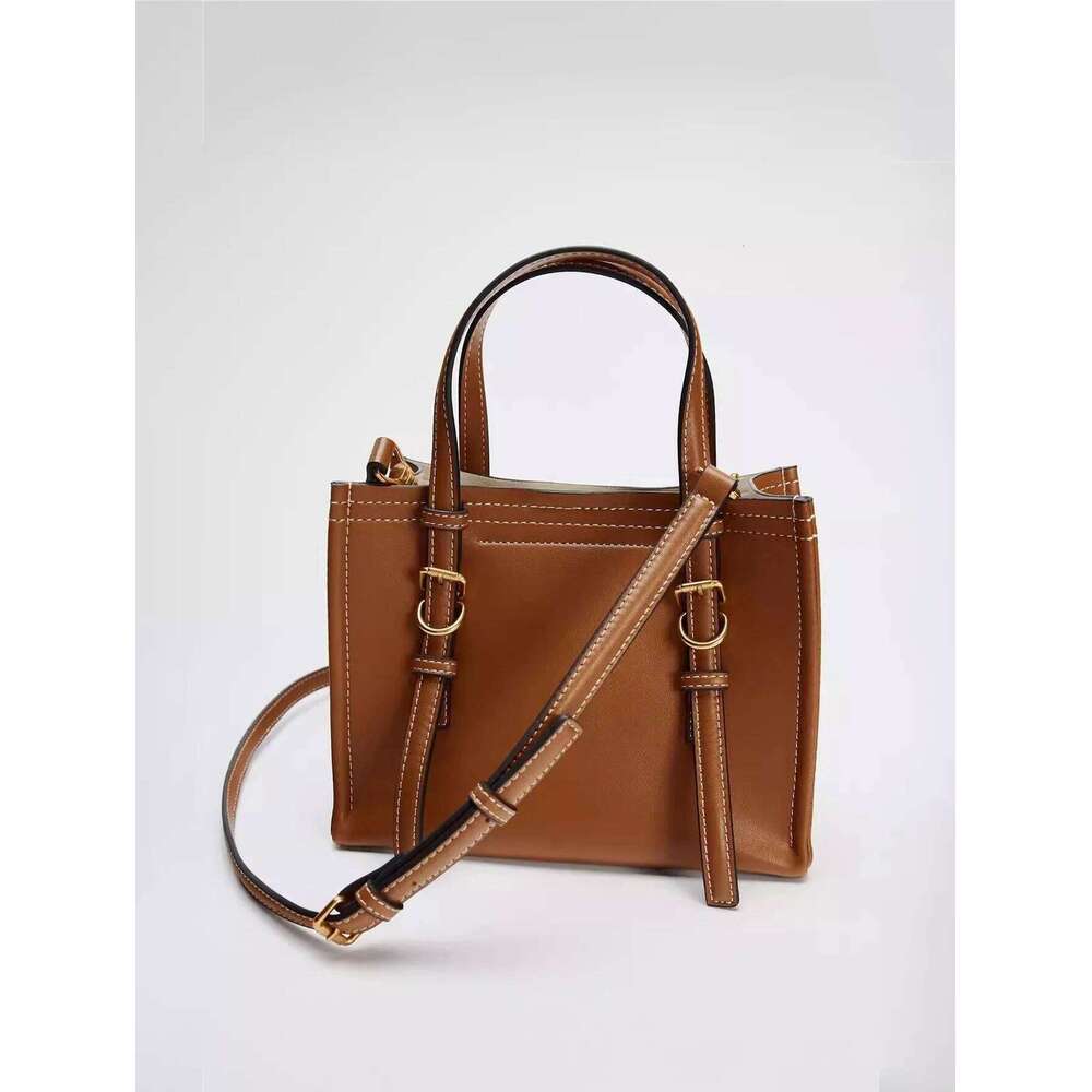 Cross border 2024 brown yellow handbag autumn new product, versatile single shoulder crossbody bag for work, commuting, leisure Y260204