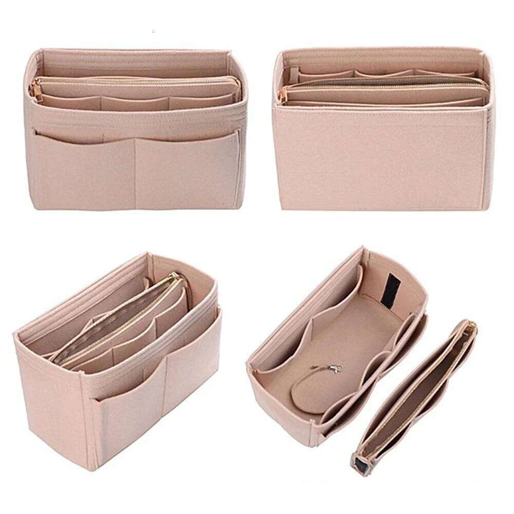 Brand Make up Organizer Felt Insert For Handbag Travel Inner Purse Portable Cosmetic Bag Fit Various Storage functional Bags Y260206