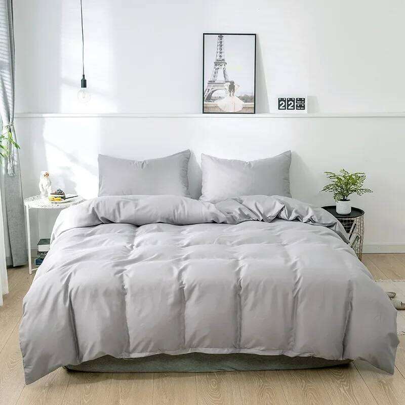 Nordic Solid Color Sanding Duvet Cover 220x240 Single Double Queen King Simple Bedding Set Pillowcase Bedclothes No Bed Sheet XJ260206