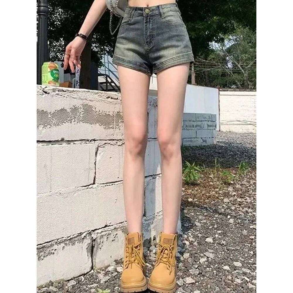 Summer Women Korean Retro Sexy Thin Hot Denim Shorts Lady Mini Pants Girls Tight Elastic High Street Ultra Short Jeans XJ260206