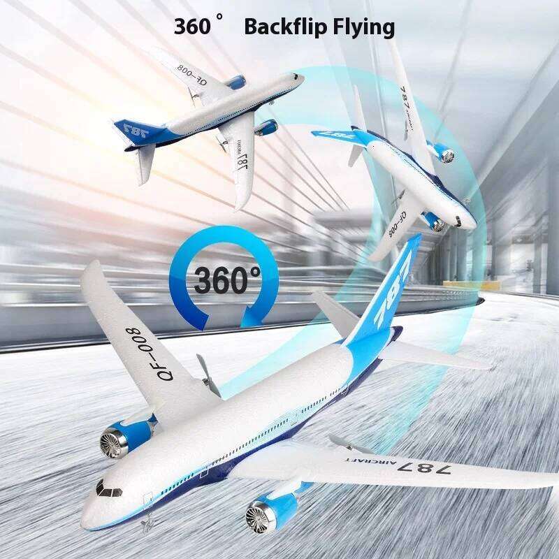 Qf008 Rc Plane Three Channel 787 Remote Control Fixed Wing Foam Glider Passenger Aircraft Model Children'S Toy 26Y0207