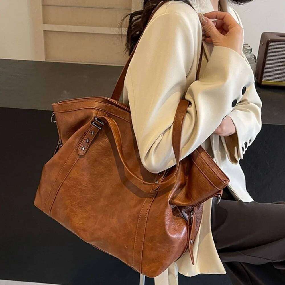 Fashion PU Leather Handbag Large Capacity Multifunctional Shoulder Casual Tote Bag Women Y260204