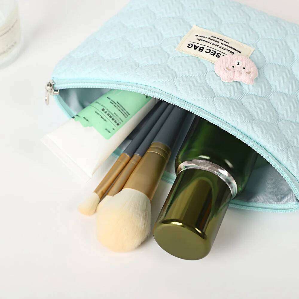 Ins Kawaii Cartoon Bear Bubble Women Makeup Bag Portable Travel Cosmetic Organizer Handbag Make Up Zipper Pouch For Gift Y260206