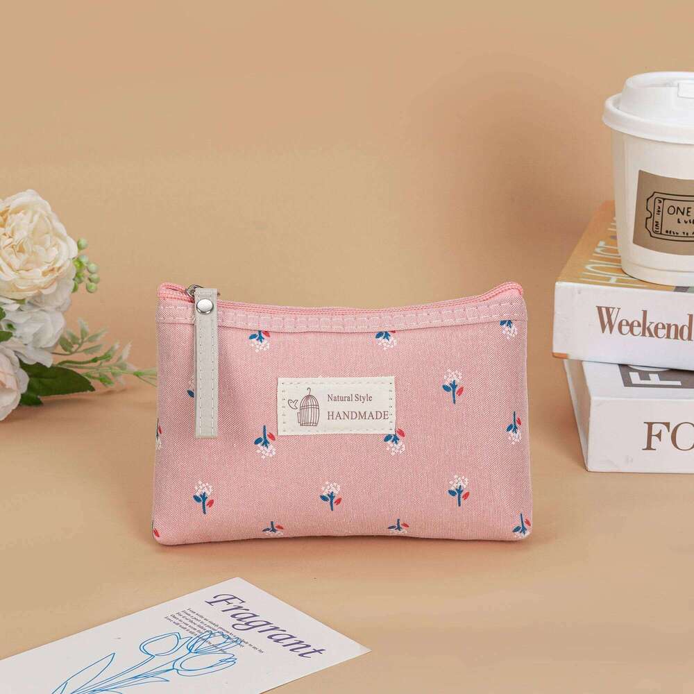 Canvas Printed Makeup For Women Waterproof Portable Instagram Style Student Pencil Case, Travel Storage Toiletries Bag Y260206