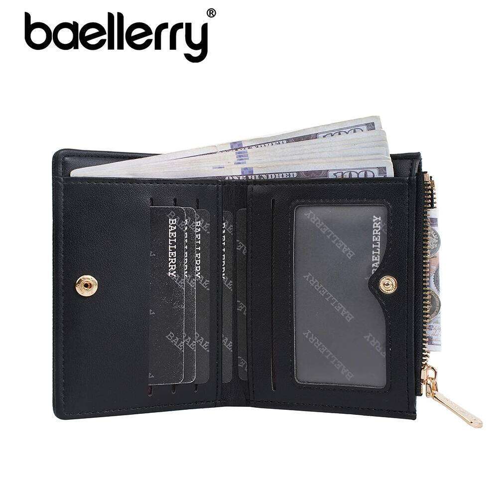 Baellerry Short Women Wallet, Trendy Two-Tone Zip Around Coin Purse, Cute Aesthetic PU Card Holder for Girls, Ins Fashion Gift f Y260206