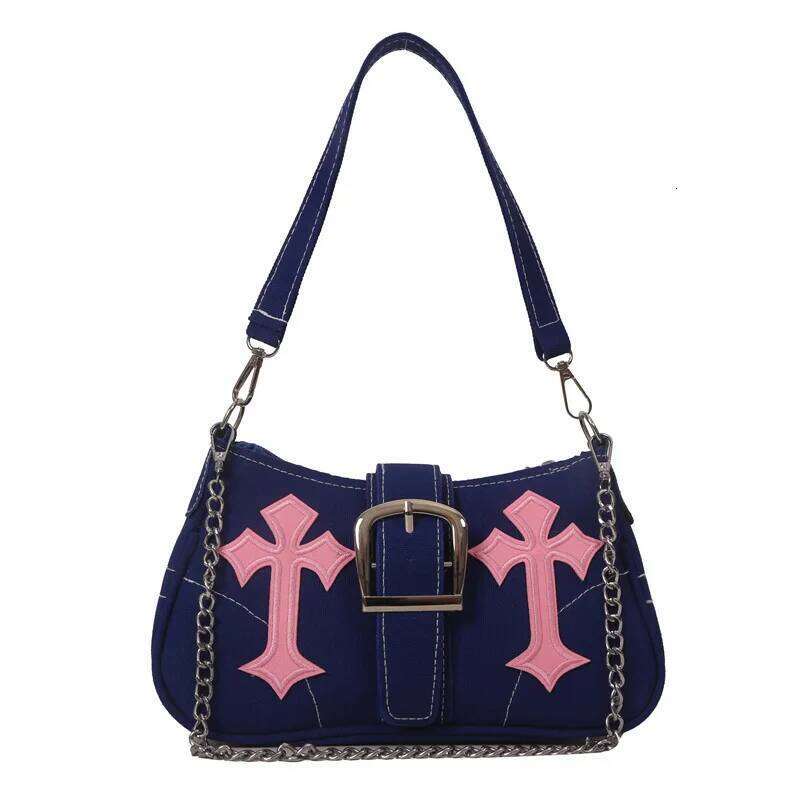 Brand Canvas Women's Shoulder Casual Lock Embroidery Crossbody Bag Small Half Moon Handbag Z260207 - view 6