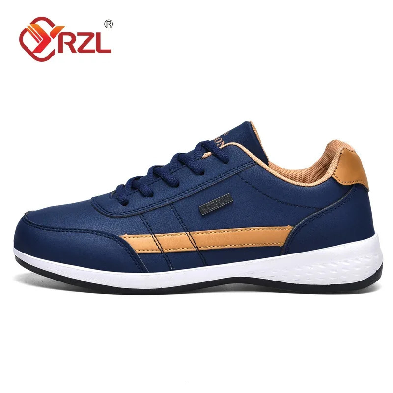 YRZL Men Shoes Spring Autumn Waterproof Walking Sneakers Leisure Male Leather Sports Shoes Non-Slip Footwear Tennis for Men 260126