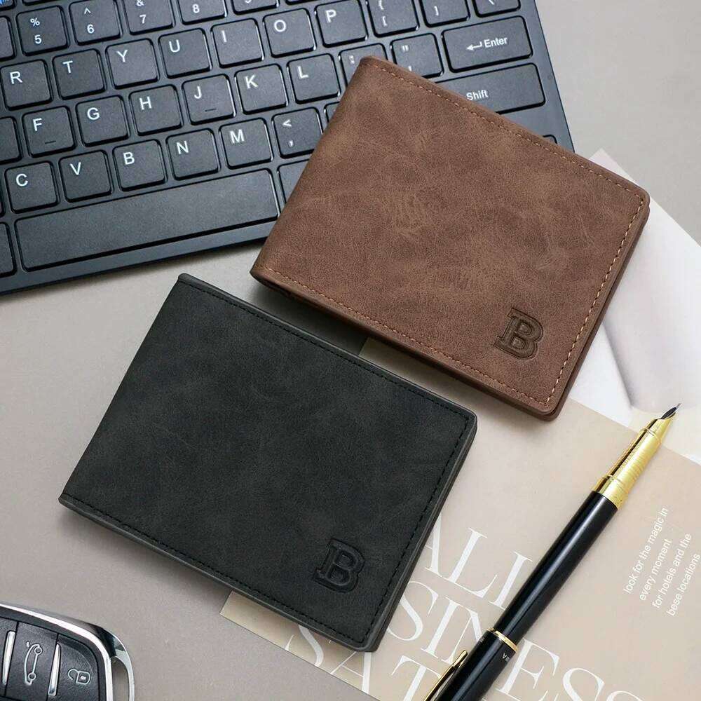High Quality PU Leather Short Wallet Two Fold Comfort Surface Bag Multi-purpose Solid Color Credit Card Holder Women Men Y260206