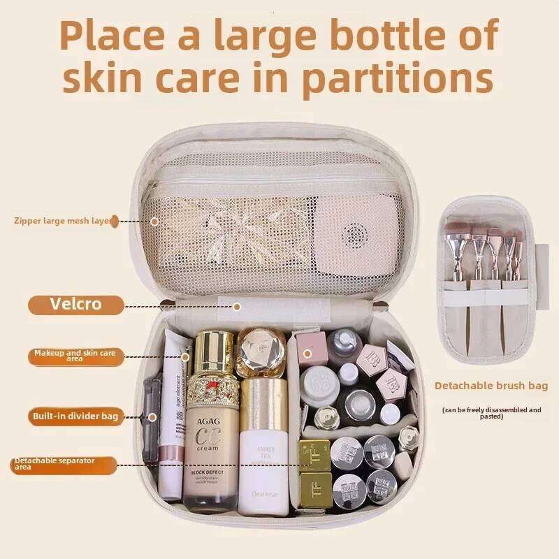 Multilayer Makeup Women Large Capacity Travel Cosmetic Organizer with Brush Holder Waterproof Toiletry Bag for Bathroom Y260206