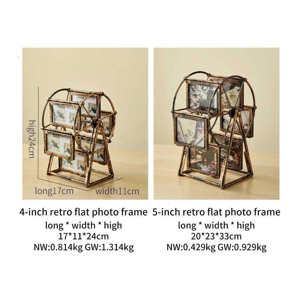 Retro Vintage Frames DIY Ferris Wheel Rotatable Windmill Picture Personalized Family Photo Frame Shows S260205