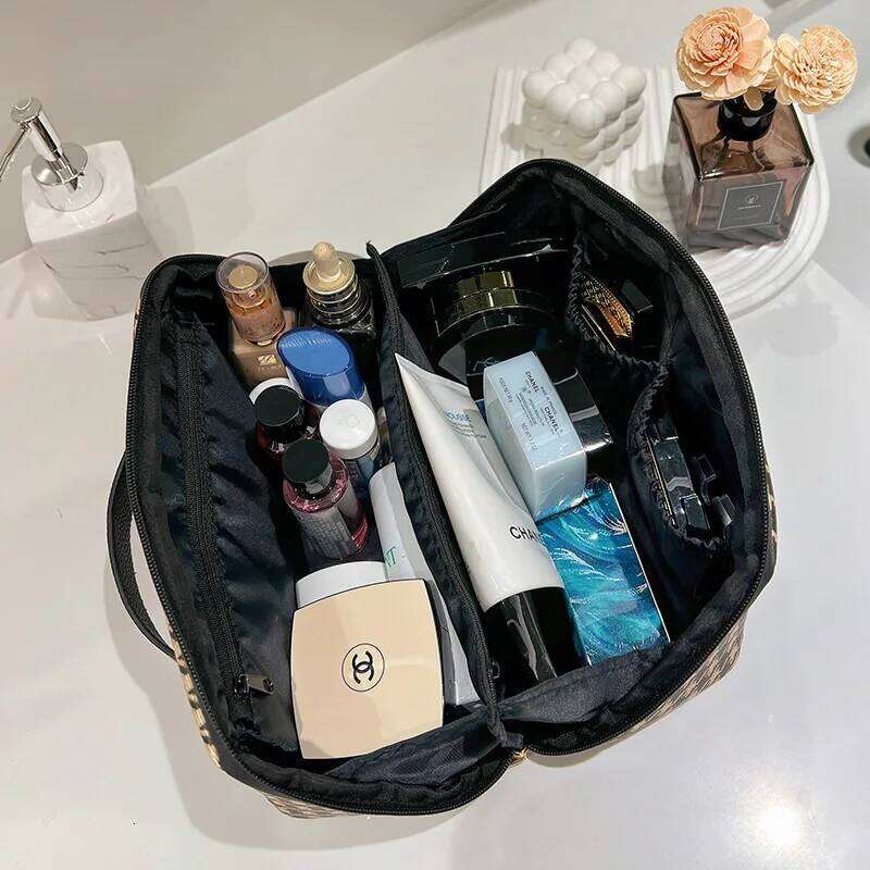 Pu Waterproof Makeup Large Capacity Travel Toiletry Women's Portable Make up Case Multi-functional Storage Bag Y260206