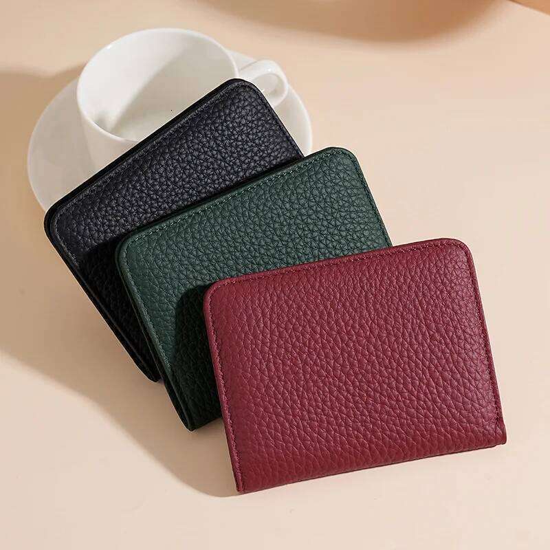 RFID Genuine Leather Women's Wallet Simple Mini Womens Wallets Card Zipper Small Coin Bag Purse Y260206