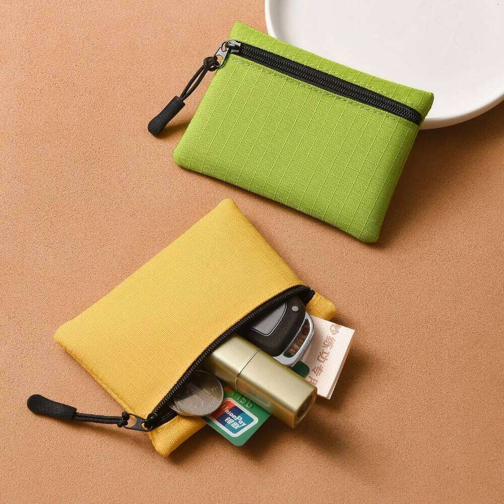 Canvas Simple Zipper Kid Storage Pouch Money Pocket Solid Color Coin Key Bag Women Men Cute Wallet Mini Purse Y260206