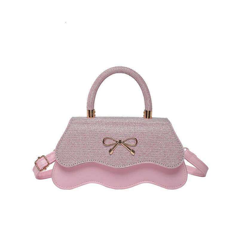 Retro Casual Bow Women's Square Shoulder Bags Trendy Ladies Pu Leather Handbags Purse Sequined Design Female Crossbody Bag Y260205