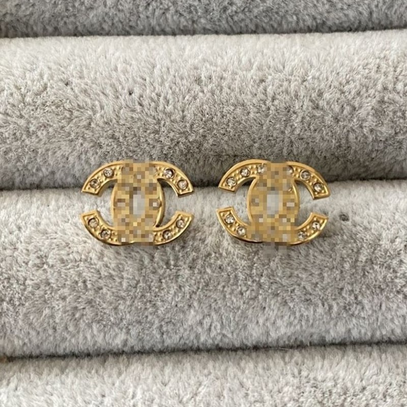 No Fading Luxury Designer Earrings Titanium Steel 3D Simple Letter Fashion Earrings With CZ Stones Trendy Jewelry For Christmas