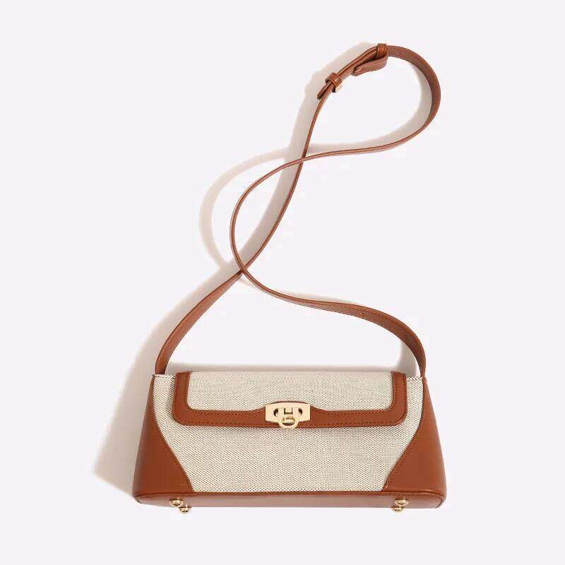 Nichedesign Color Block Bread Underarm Women's Shoulder New 2025 High-End Feel French Light Luxury Crossbody Bag Y260204