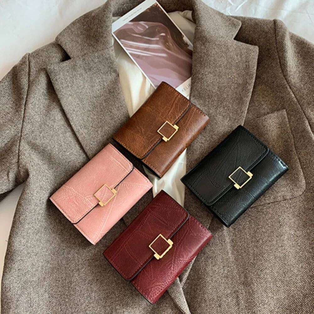 Women Wallet Vintage Short Leather Small Mini Female Fashion Multi-Card Card Holder Coin Purse Multi-functional Clutch Bag Y260206