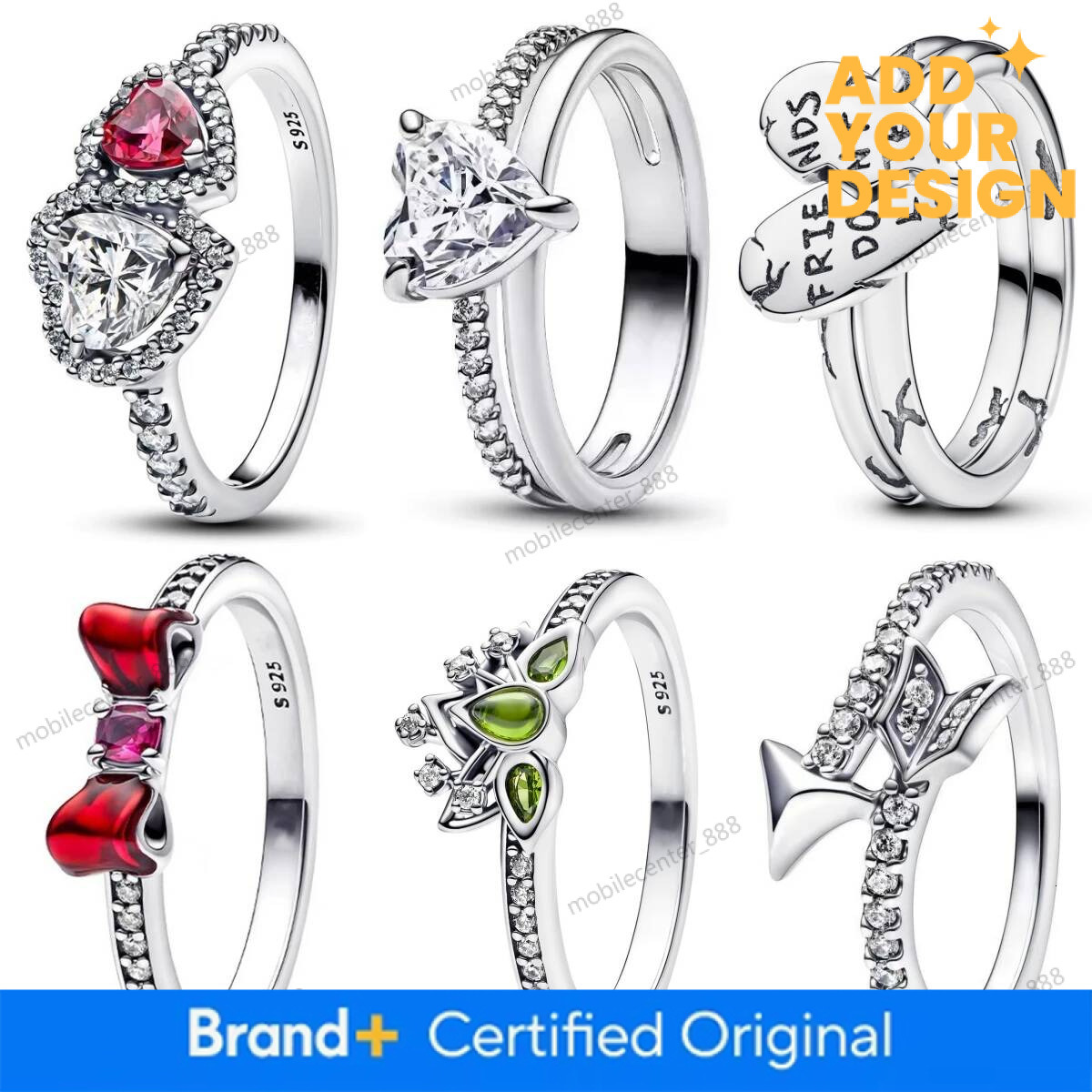 Hot Sale Rings Love Arrow Bow Lotus Heart For Mother Original Silver 925 Wedding Valentine's Day Ring Trinkets