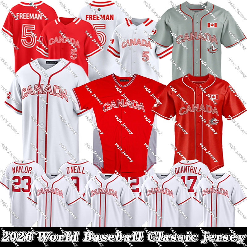 2026 WBC World Baseball Classic Jersey Team Canada Baseball jersey Freddie Freeman Otto Lopez Denzel Clarke Jacob Robson Tyler O'Neill Abraham Toro Cal Quantrill