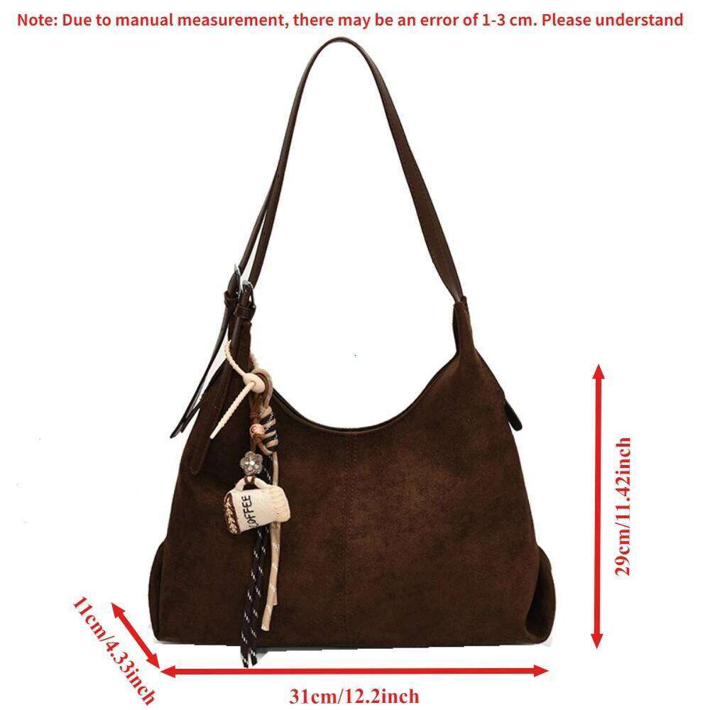 Faionable Large Capaci Suede Oulder Women's Retro Autumn Winter New Sle Tote Bag Single Strap Handbag for You 2025 Y260205