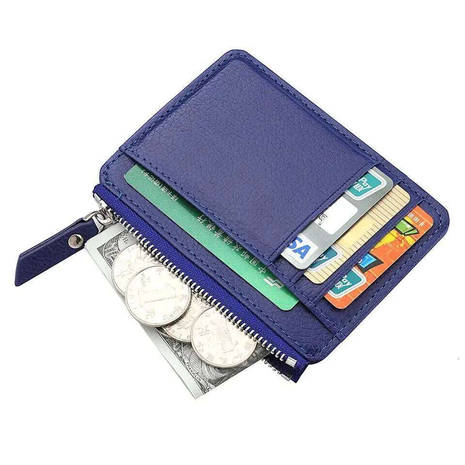 Mini Credit Id Card Holder Men's Small Thin Sleeve Zipper Short Coin Wallet Y260206