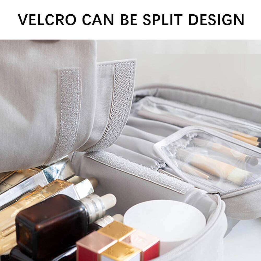 Large Portable Makeup With Removable Divider Bag Traveling Water-resistant Cosmetic Case For Daily Use Y260206