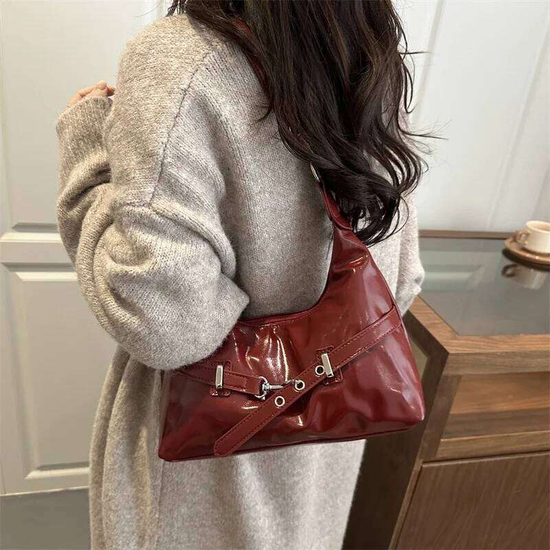 Vintage Belt Design Women Pu Shoulder Underarm Bags Large Capacity Ladies Crossbody Bag Tote Simple Versatile Female Handbags Y260205