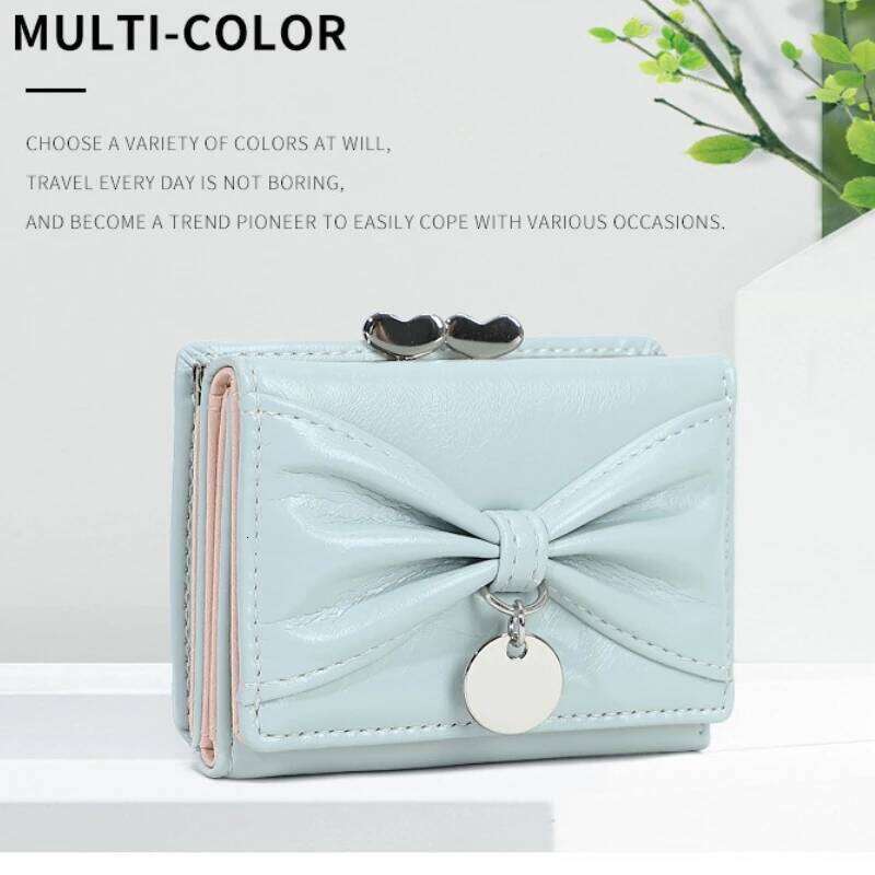 New Women's Wallet Simple PU leather bow-knot fashion long coin purse casual clutch wallet card holder women's money clip Y260206