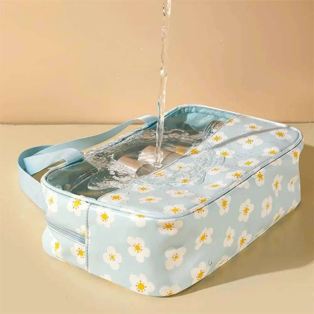 Women's cosmetic bag 3pcs set Translucent Makeup Bag Large-Capacity Bath Wash Bags Travel essentials organizer for cosmetics Y260206