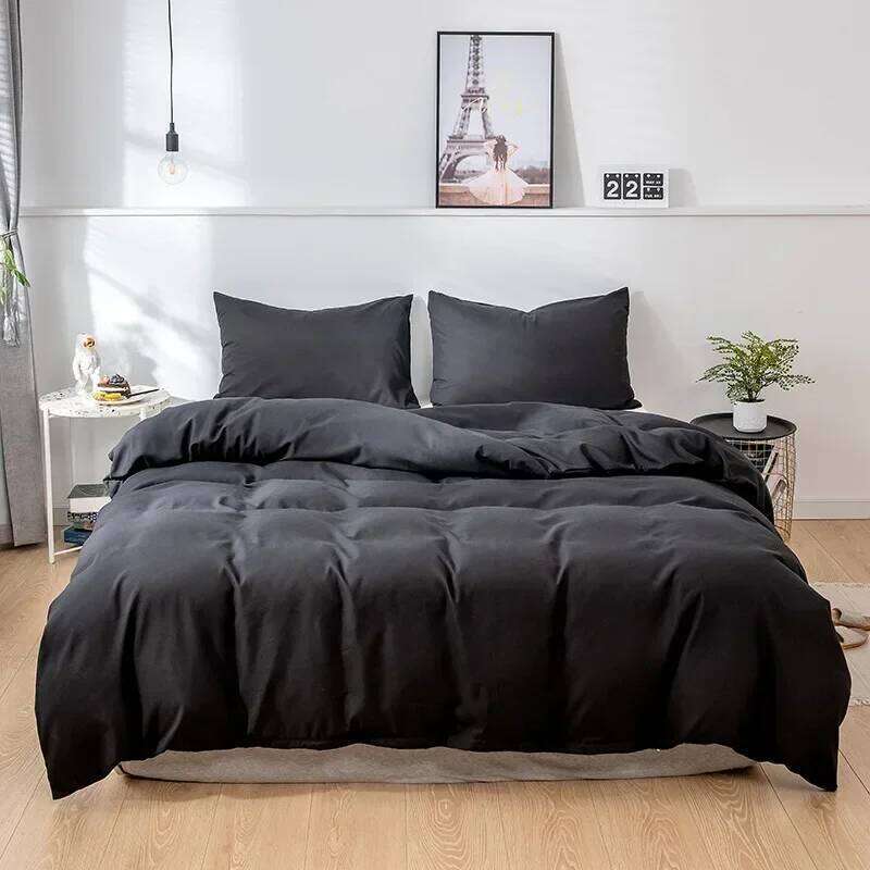 Nordic Solid Color Sanding Duvet Cover 220x240 Single Double Queen King Simple Bedding Set Pillowcase Bedclothes No Bed Sheet XJ260206