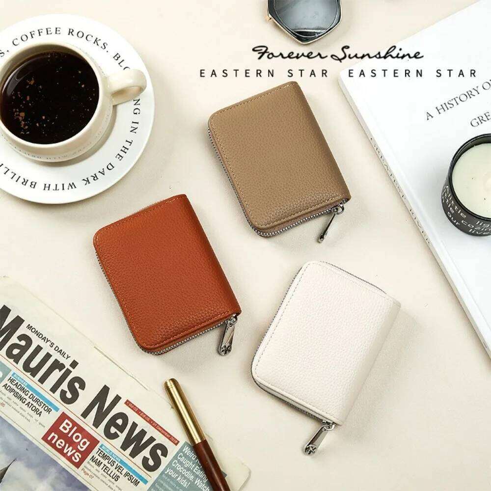 New PU Leather Purse Zipper Portable Credit Card Holder Mini Coin Pouch Gift Y260206