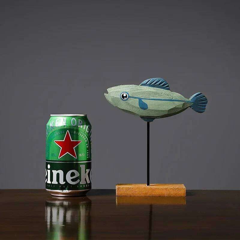Colorful Wooden Statue Nordic Style Fish Sculpture Ornaments Creative Living Bedroom Dining Room Home Decoration Gifts S260204 ccd