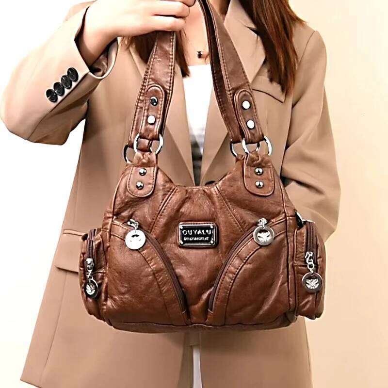 Y2K Women's PU Leather Retro Luxury Handbag Motorcycle Brand Fashion Crossbody Bag Z260207 - view 4