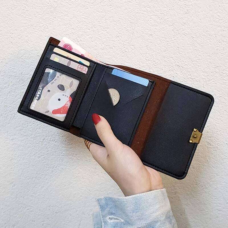 Lovely Dog Hasp Leather for Women Money Clip Simple Small Short Wallet Fashion Pattern Bank Credit Card Holder Coin Purse Y260206